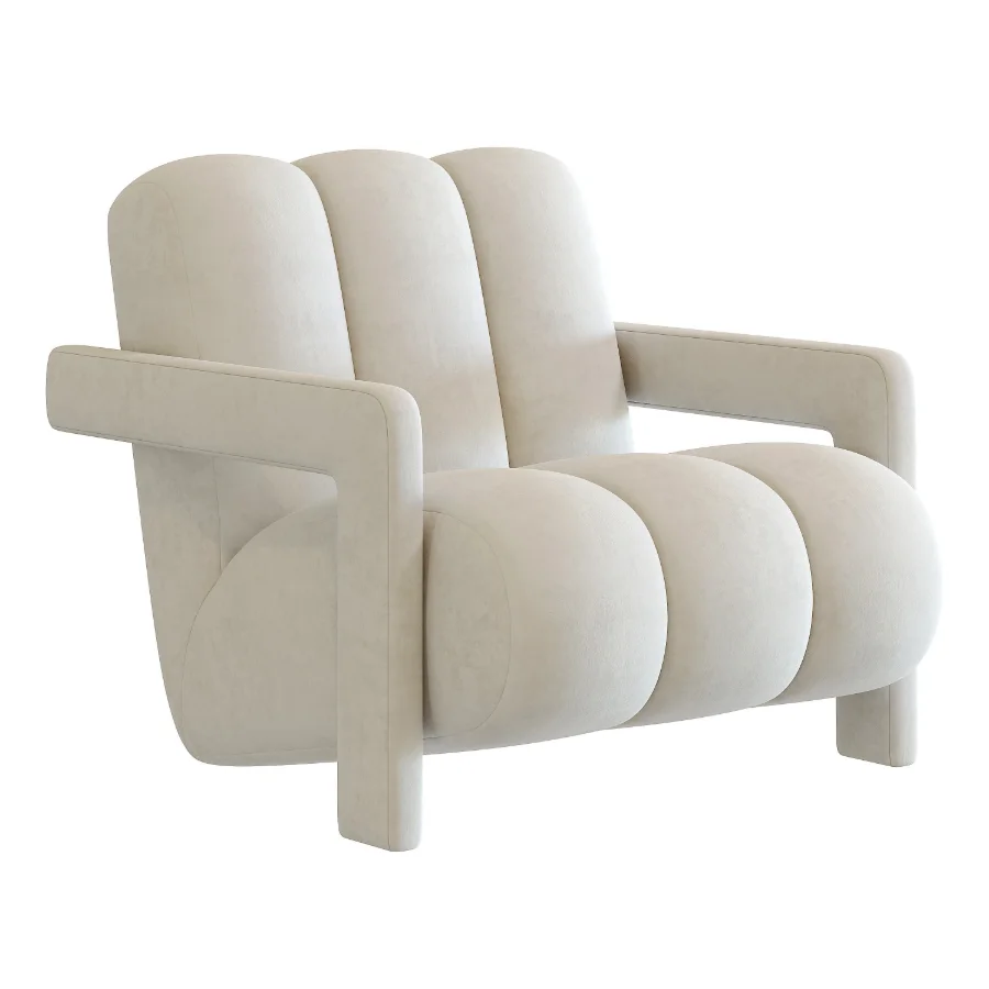 Modern Arm Chair with Square Arm Image 3