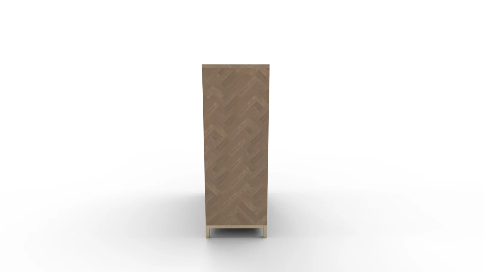 Herringbone Wood Accent Storage Cabinet With 2 Doors Image 4