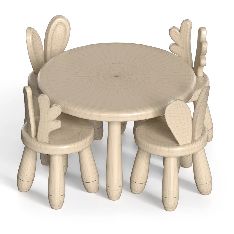 WOODEN ANIMAL CHAIR & TABLE Image 7