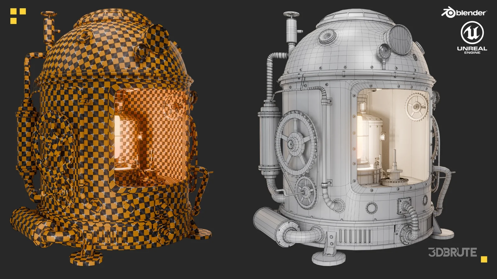 Steampunk Engine Game Ready Asset Image 9