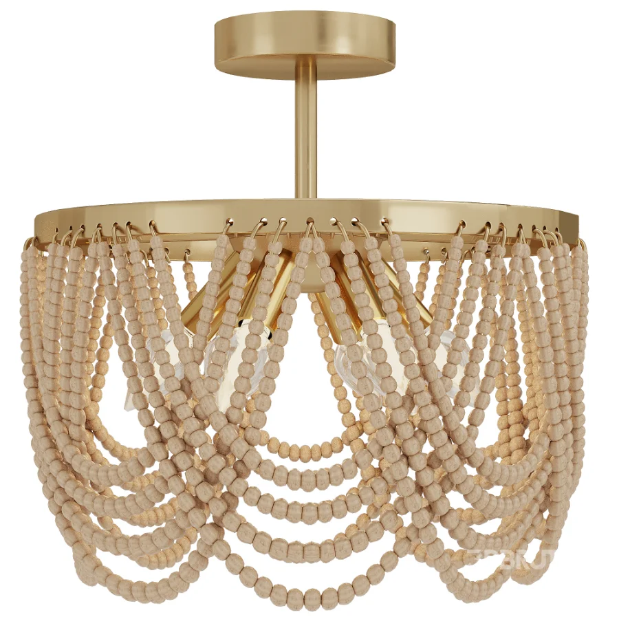 Pragati Boho Wood Beaded Light Image 1