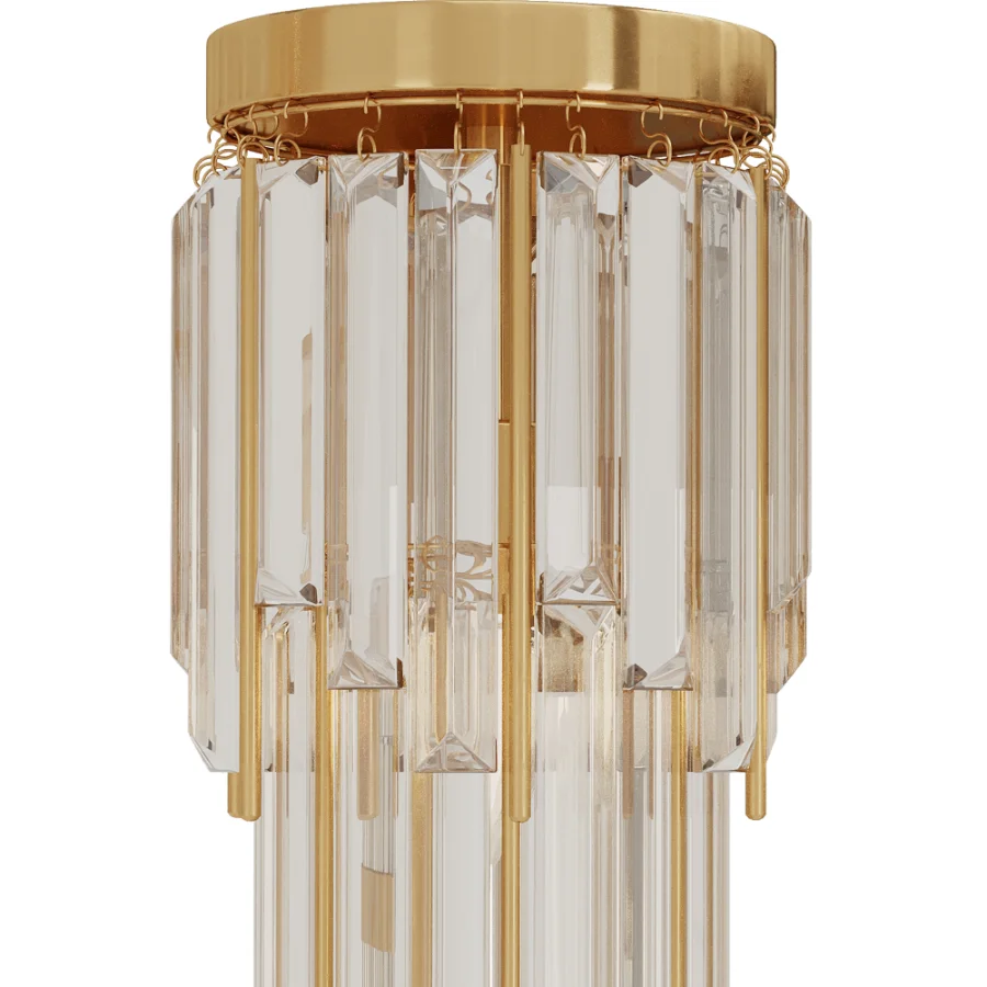 Athean Light Glam Brass Crystal Wall Sconce Image 5