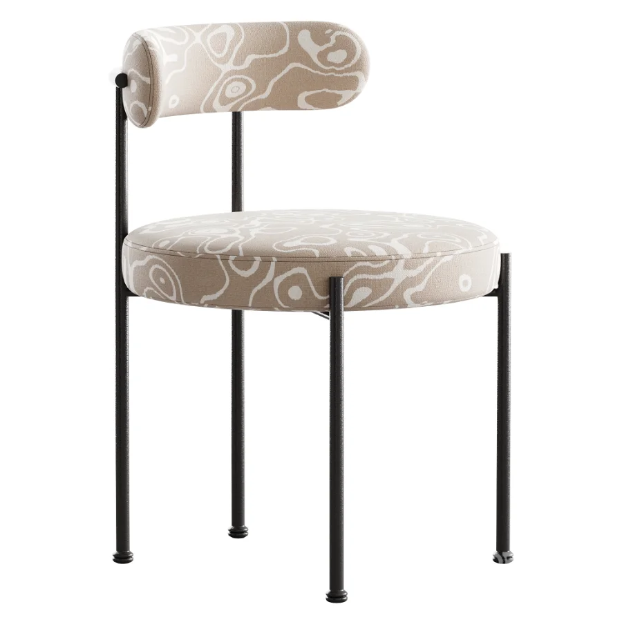 Modern Style Upholstered Side Chair Open Back Dining Chair Image 3