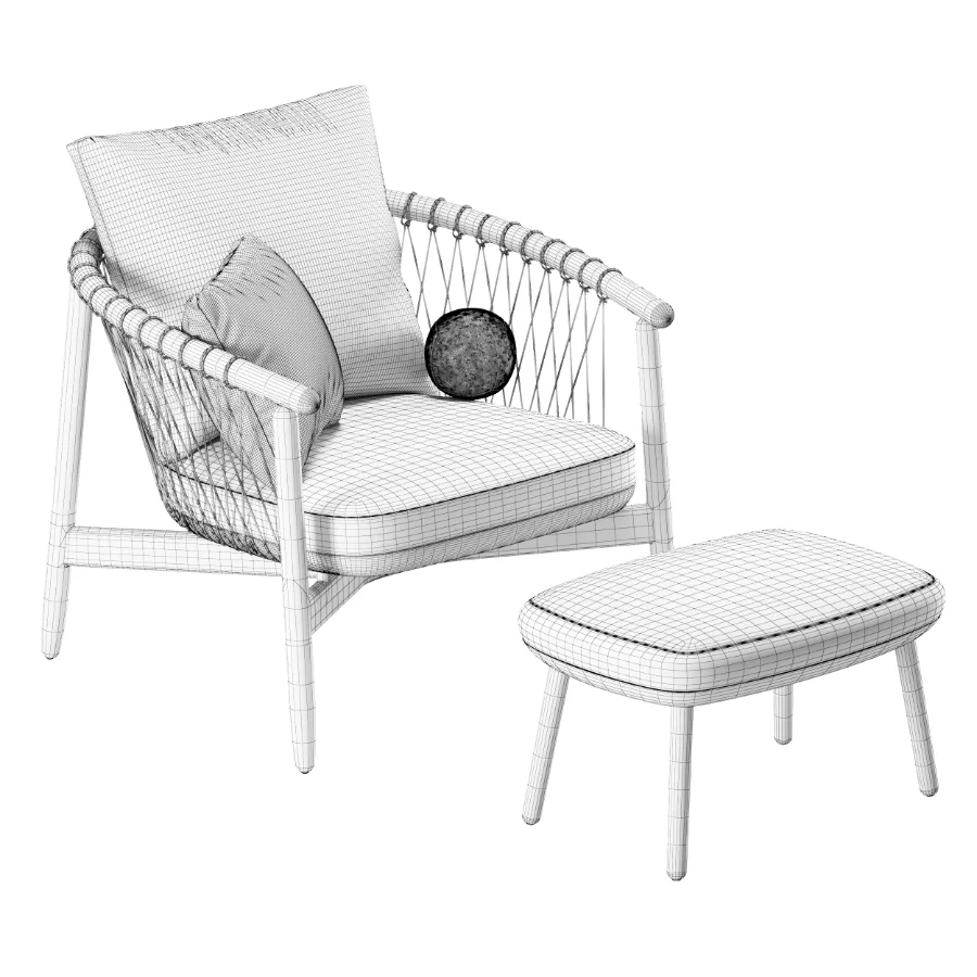 Crosshatch Chair and Ottoman Image 8