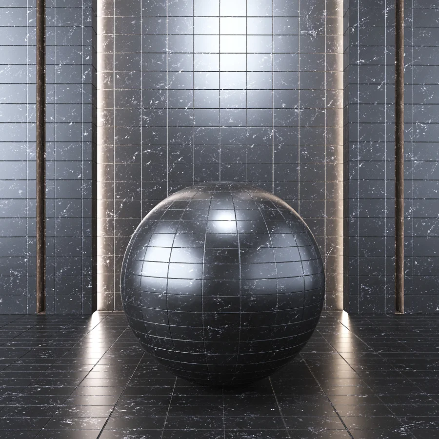 Marble Tile Black Image 1