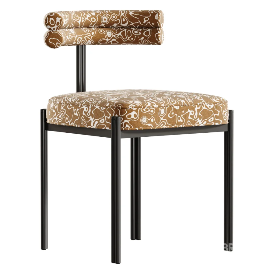Industrial Velvet Dining Room Chair Image 2