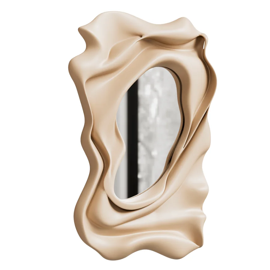 Ondula Wavy Fluid Wall Mirror Image 1
