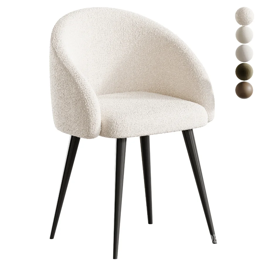 Boucle chair grey prostohome Image 5