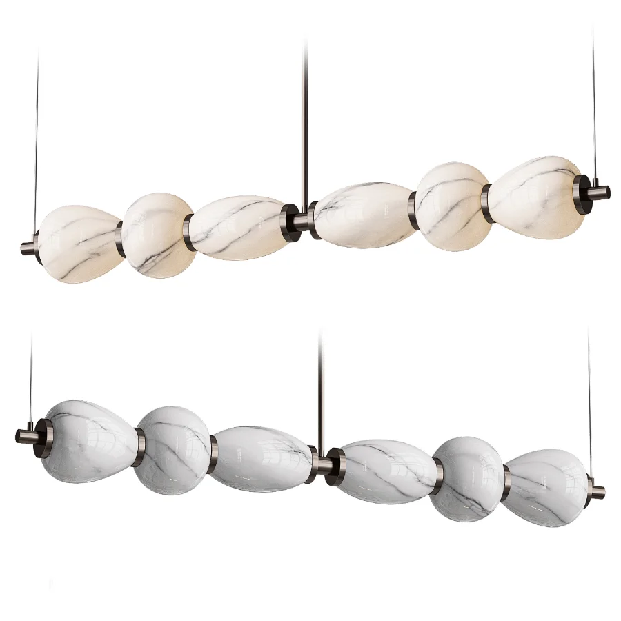 Alabaster Pebble Linear Chandelier Image 5
