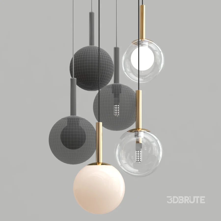 Glass ball pendant lamp Image 3