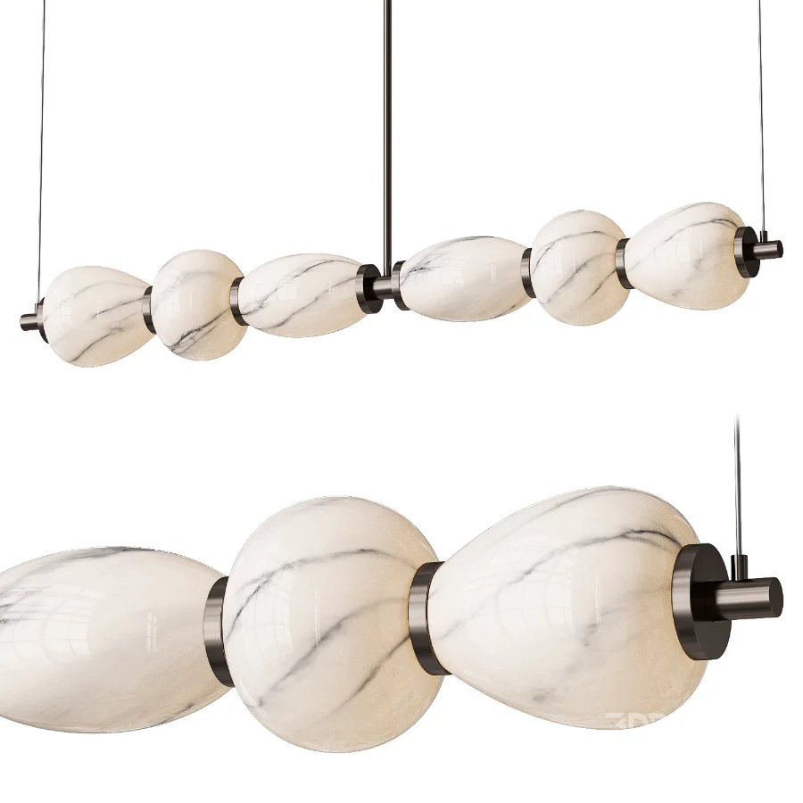 Alabaster Pebble Linear Chandelier Image 1
