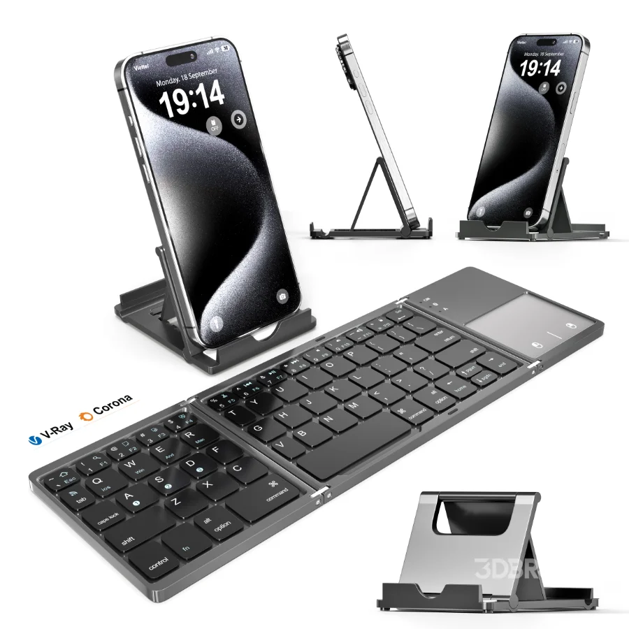 Portable Wireless Bluetooth Folding Keyboard Image 1