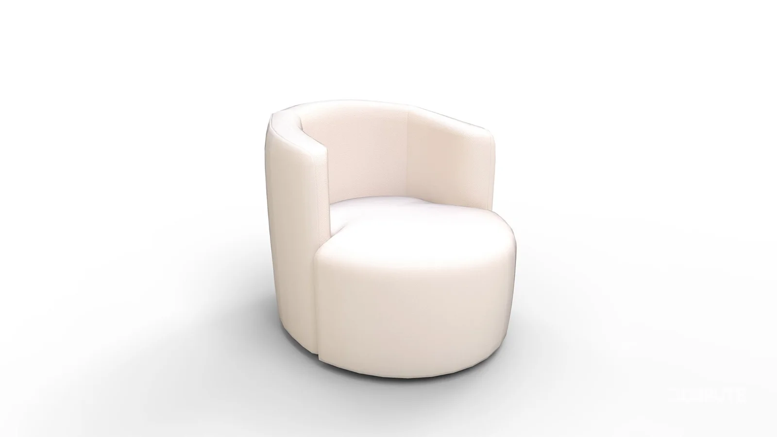 Tub Swivel Chair Talc Linen Image 3