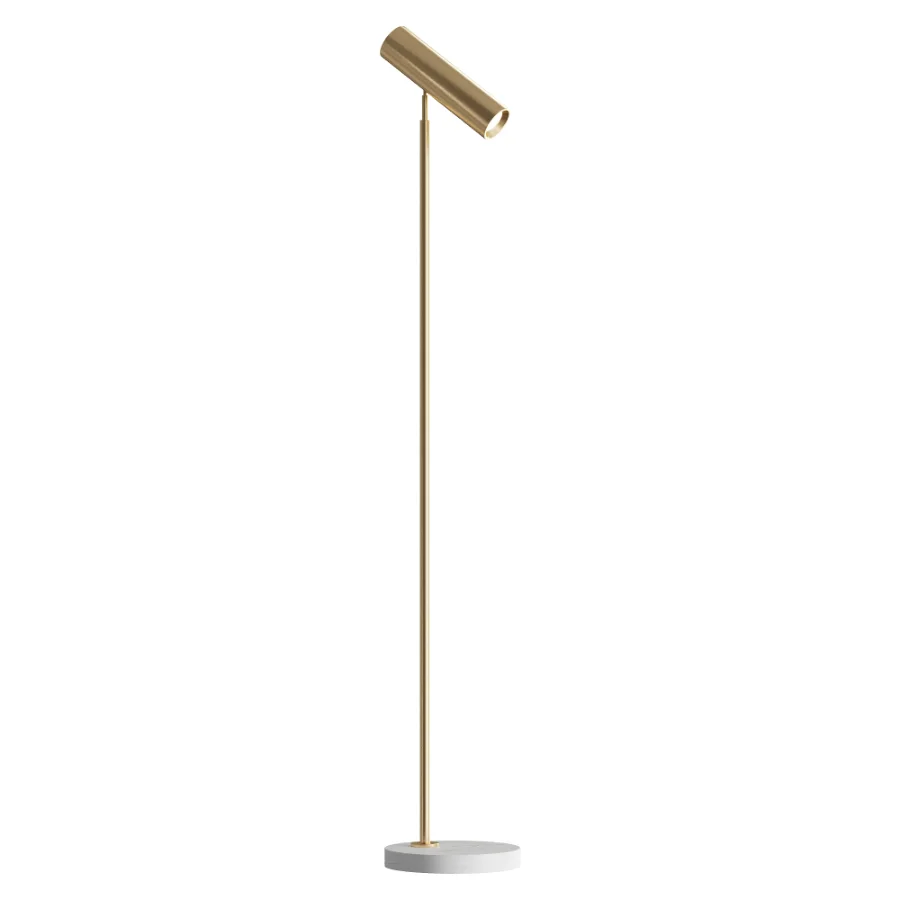 Thames Brass And White Floor Lamp Image 2