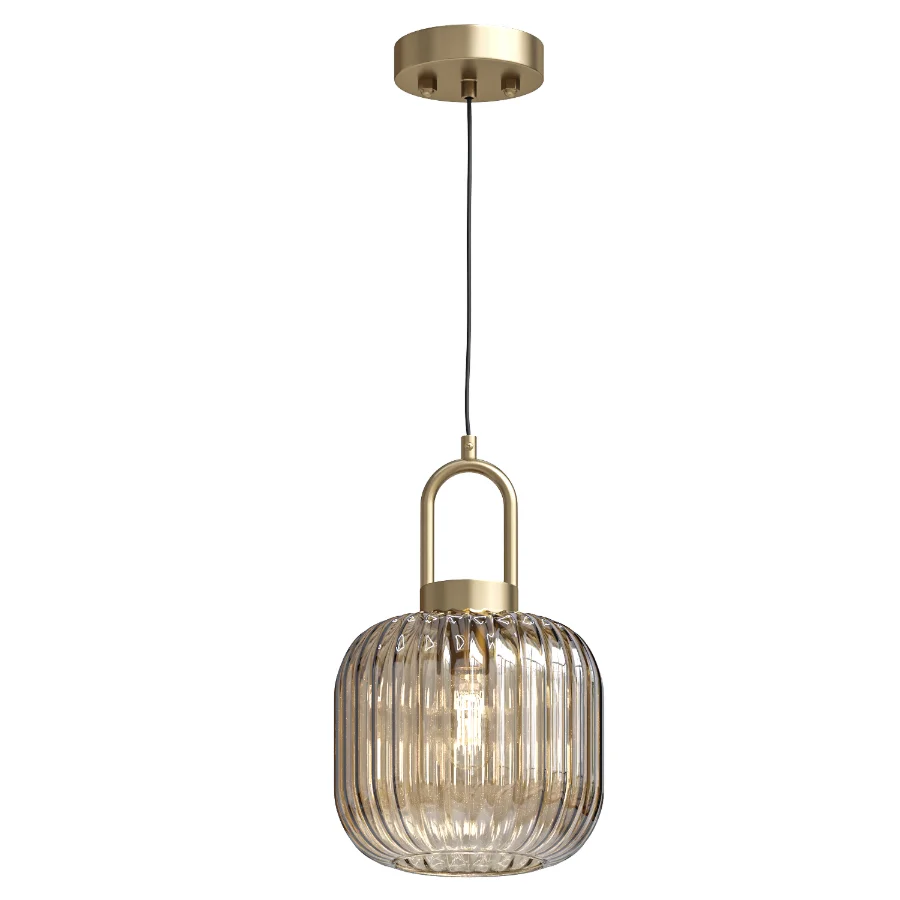 Modern Ribbed Glass Pendant Lights Image 3