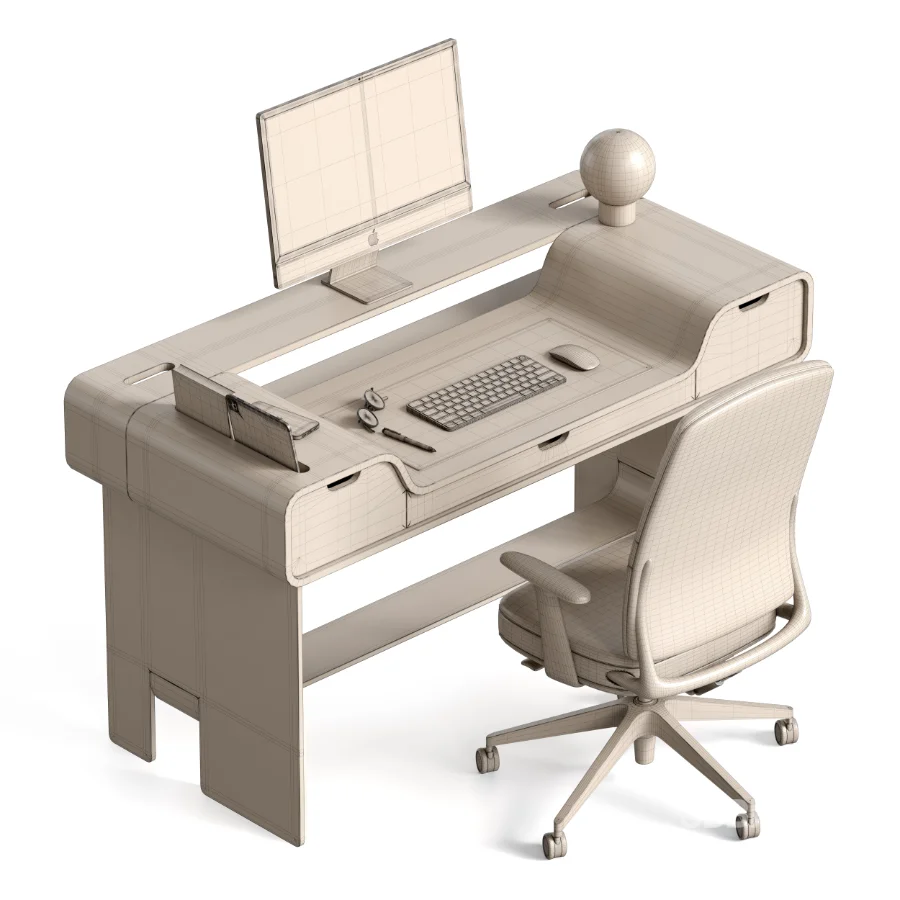 HOLLOW WOOD OFFICE DESK Image 7