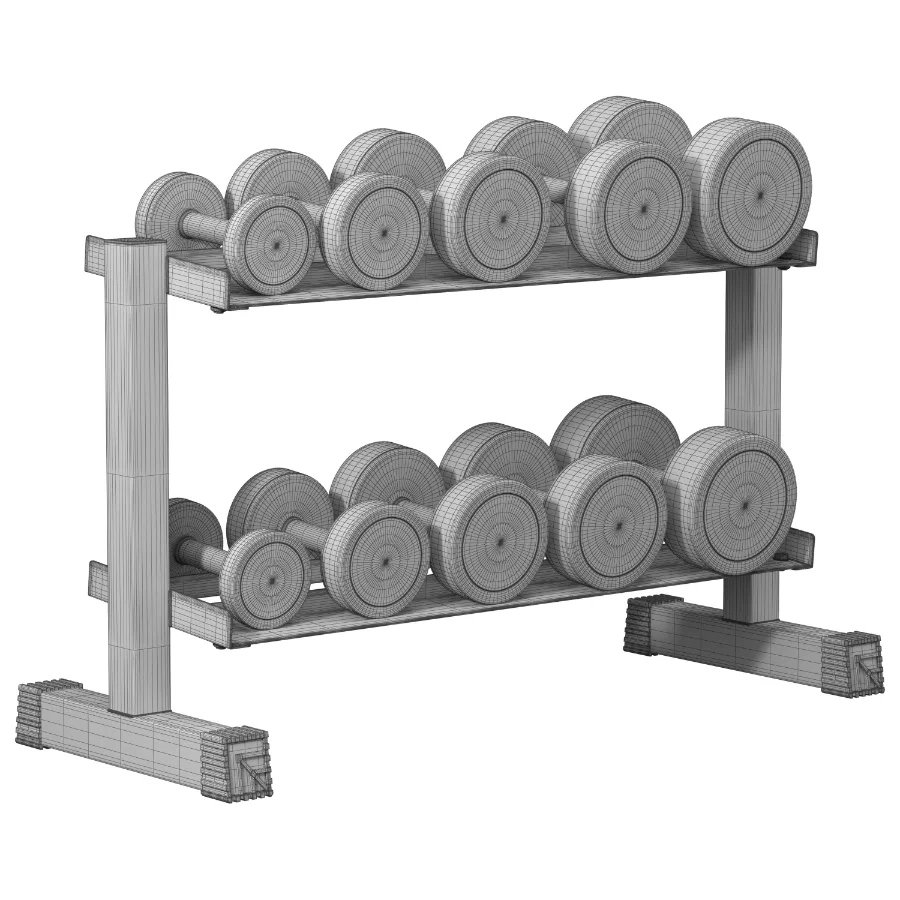 Mirafit_Rubber_Dumbbells_With_Rack Image 7