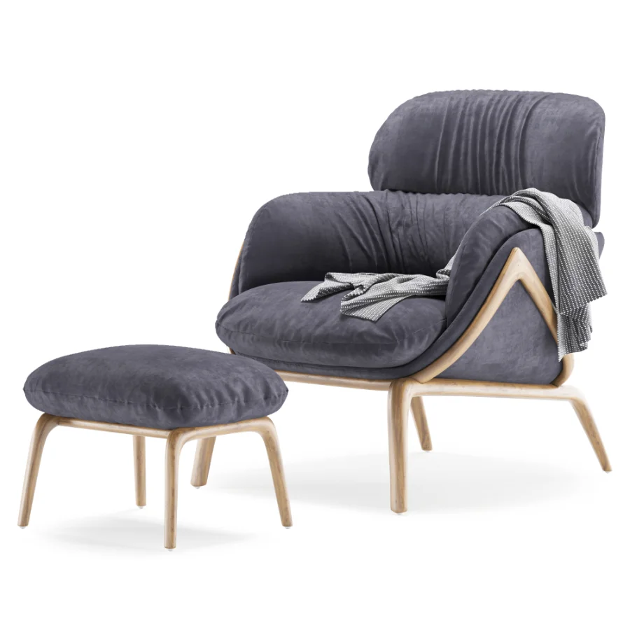 Elysia 101 Lounge Chair & Nino Ottoman Image 4