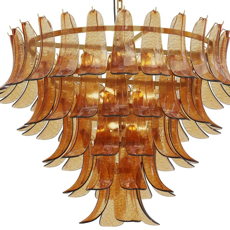 Artisanal Amber Glass Pendant Light Image 3