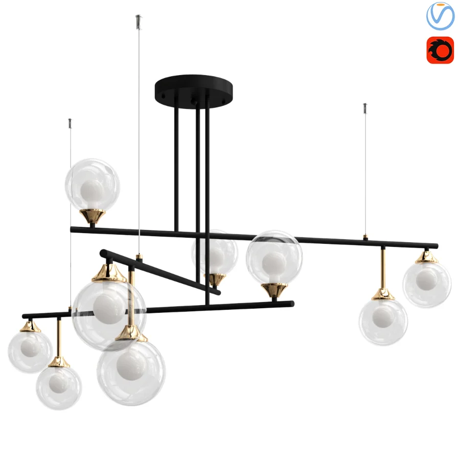 Clear Glass Shade Chandelier Image 1