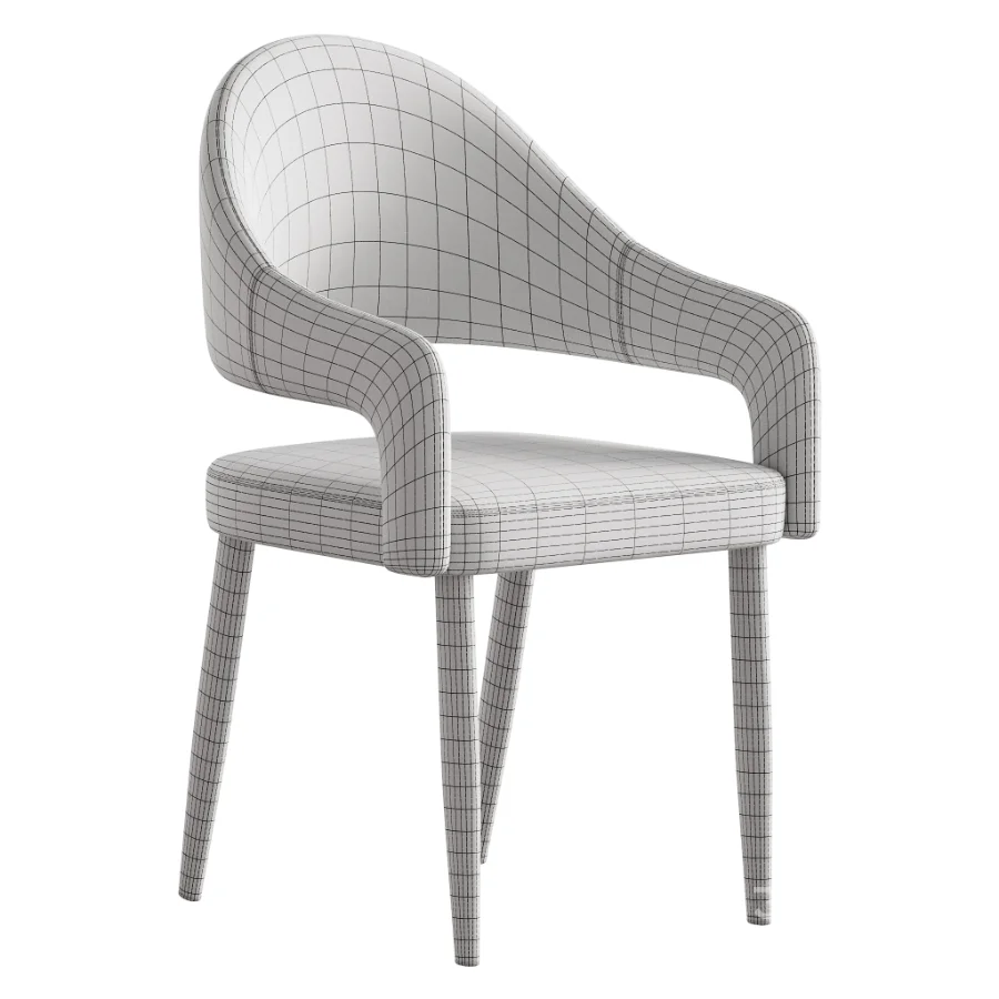Nordic Style Metal Chair Open Back Dining Arm Chair Image 7