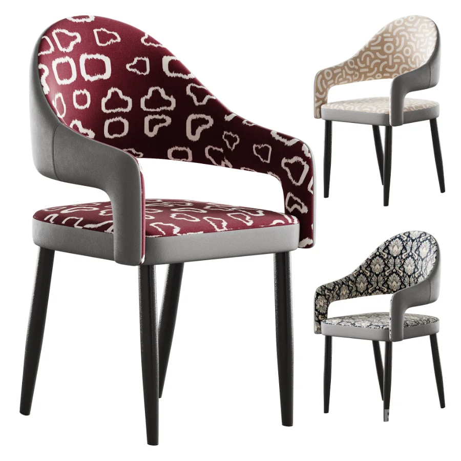 Nordic Style Metal Chair Open Back Dining Arm Chair Image 1