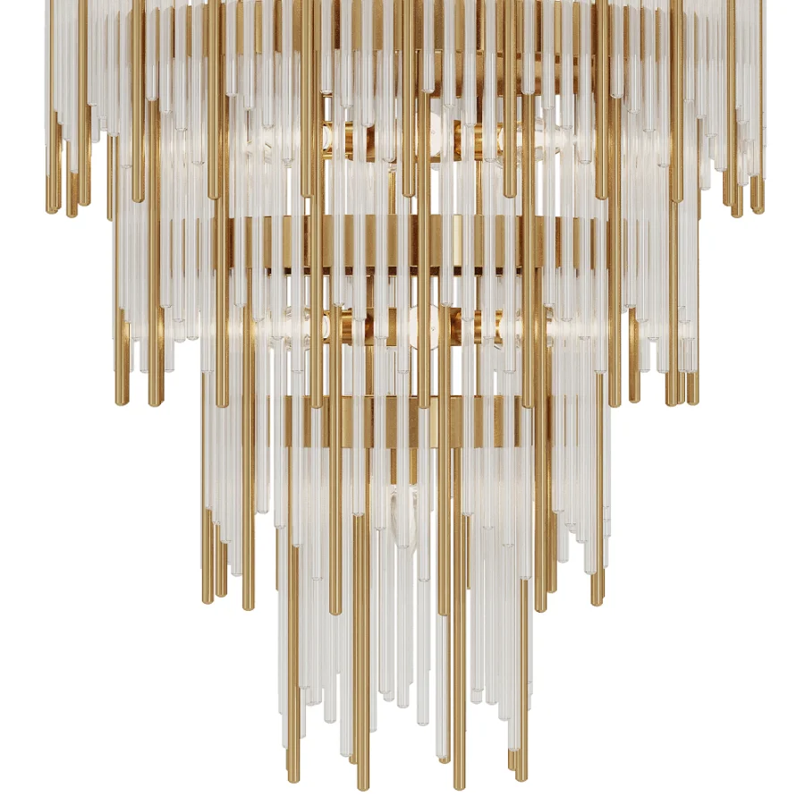 Glam Antique Bronze Waterfall Chandelier Image 5
