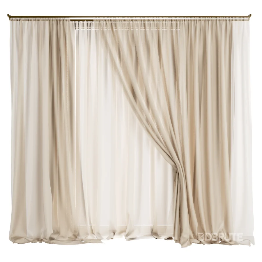 Silk and Cotton Curtain Set 120 Image 1