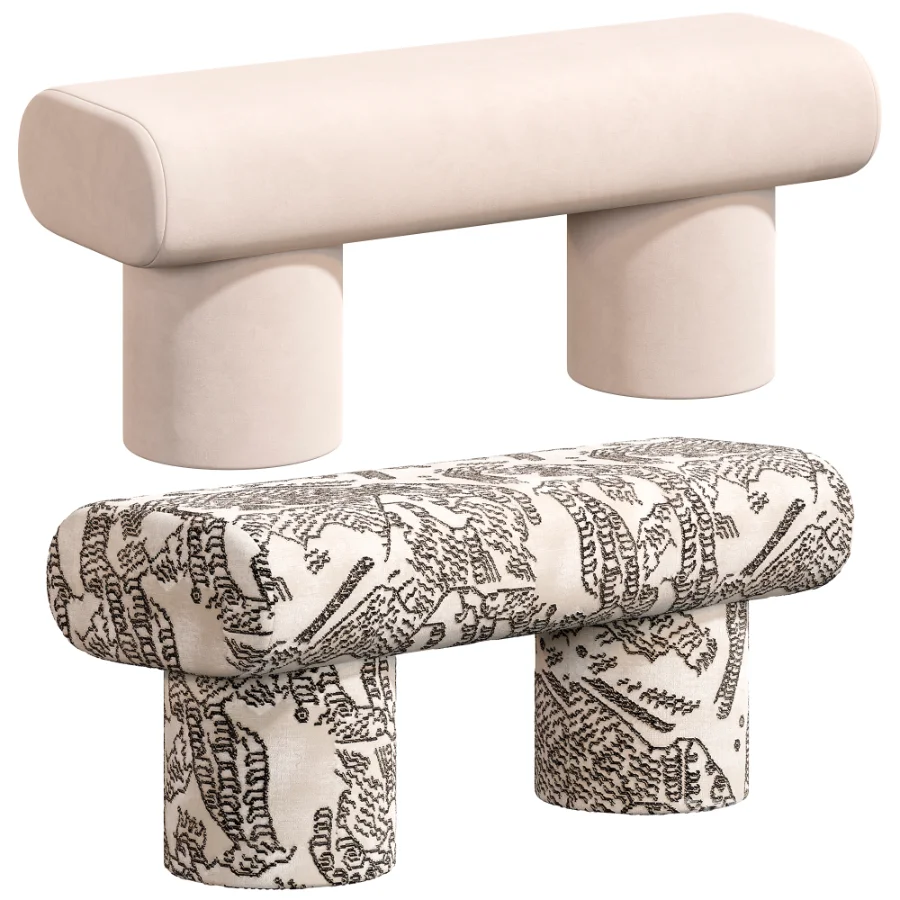 Plum Boucle Green Bench Image 5