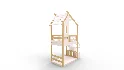 Twin Bunk Bed White, House Bed,Storage And Guard Rail - Thumbnail 6