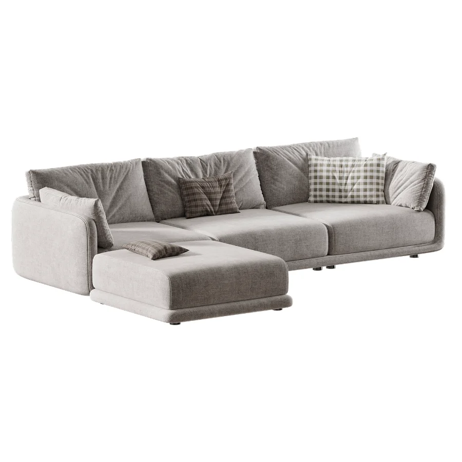 Naples Modular Upholstered Chaise L-Sectional Image 3