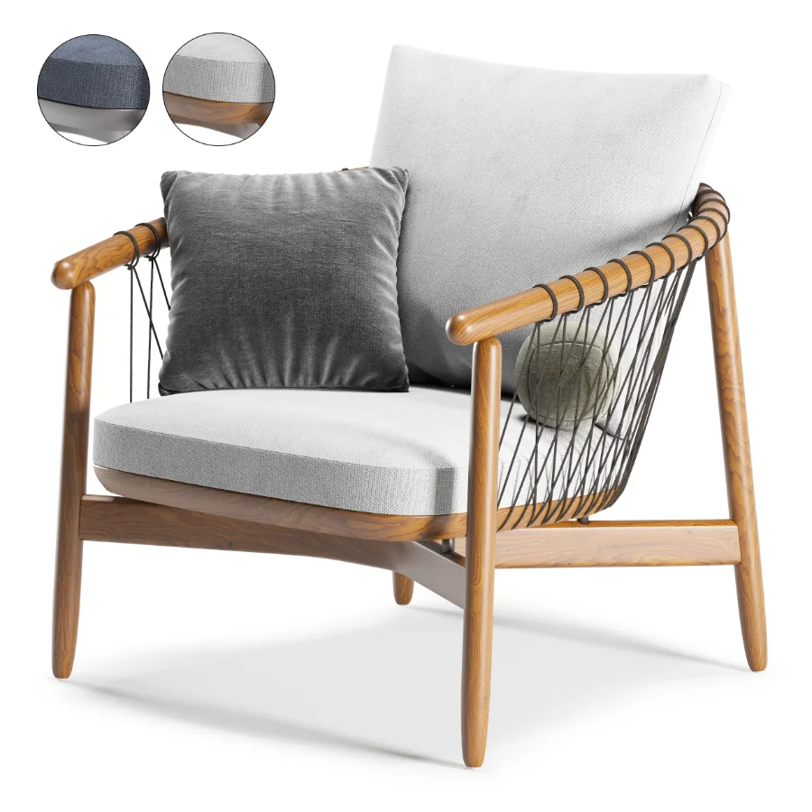 Crosshatch Chair and Ottoman Image 6