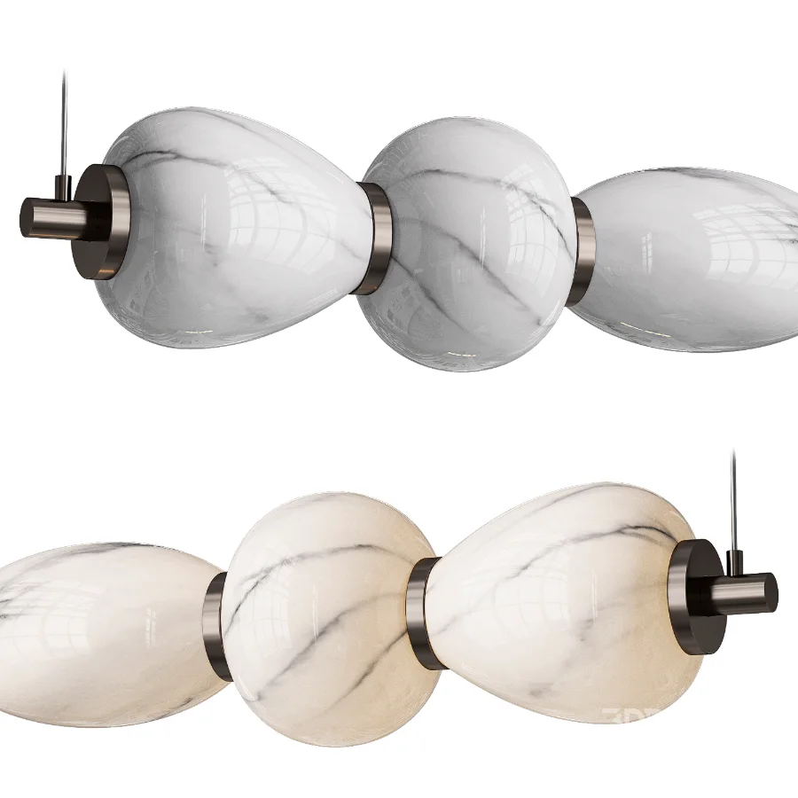 Alabaster Pebble Linear Chandelier Image 6