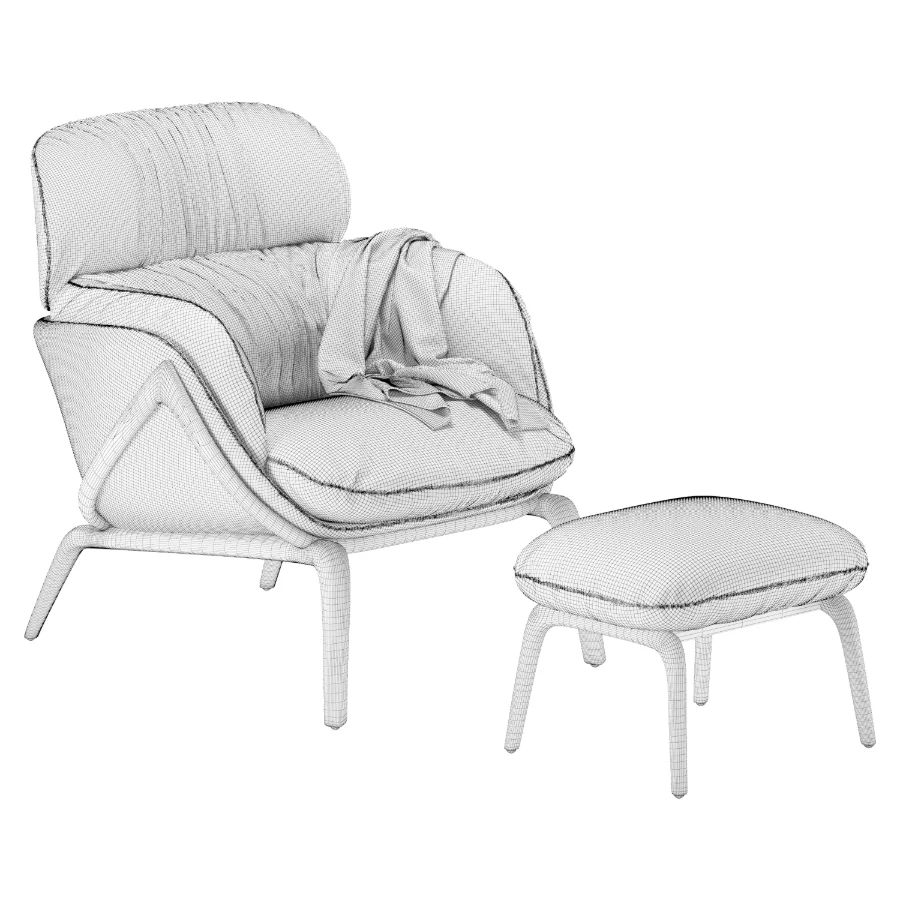 Elysia 101 Lounge Chair & Nino Ottoman Image 7
