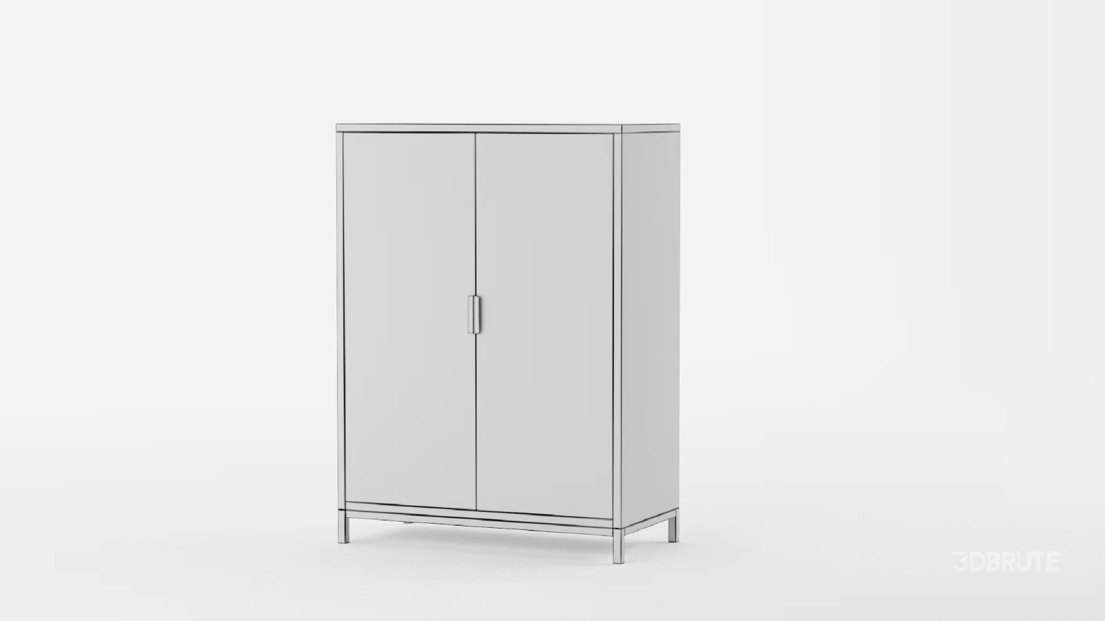 Herringbone Wood Accent Storage Cabinet With 2 Doors Image 13