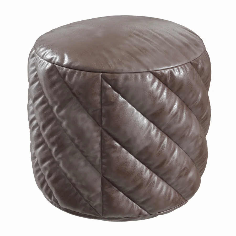 Leather Pouf Image 2