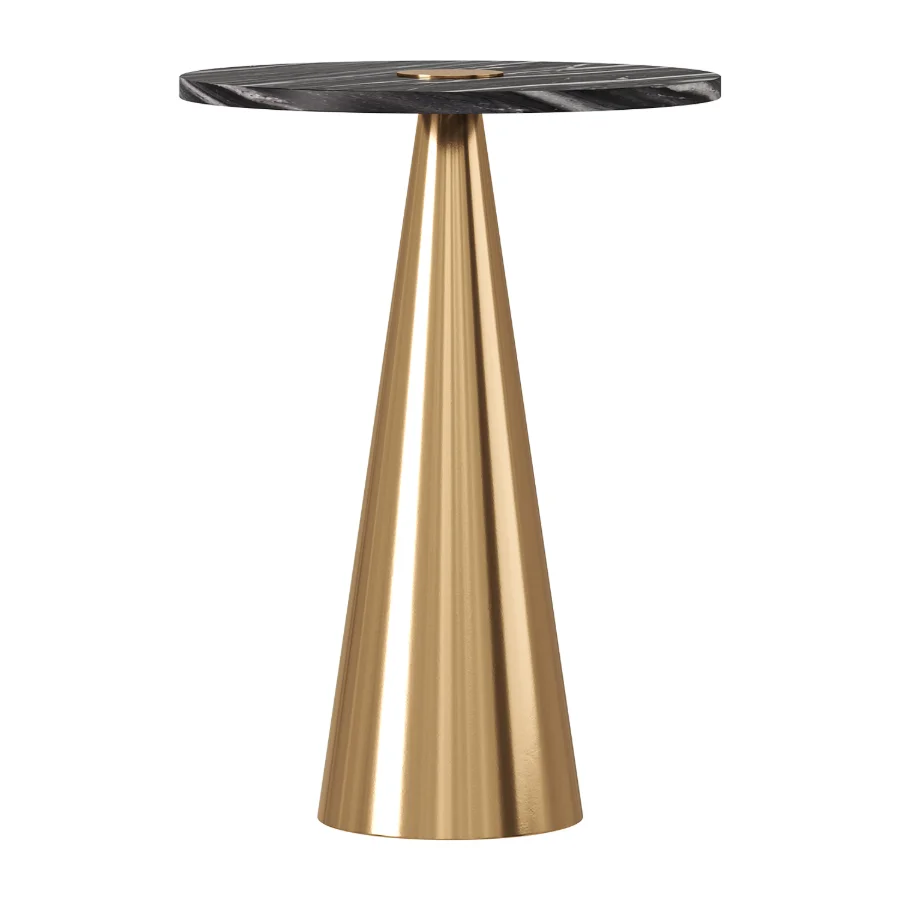 Addyson Grey Marble And Gold Side Table Image 4