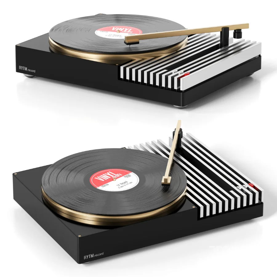 RYTM Modern Metalic Record Player Image 1
