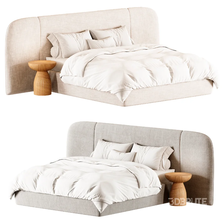 Julianne Upholstered Winged Bed Image 4
