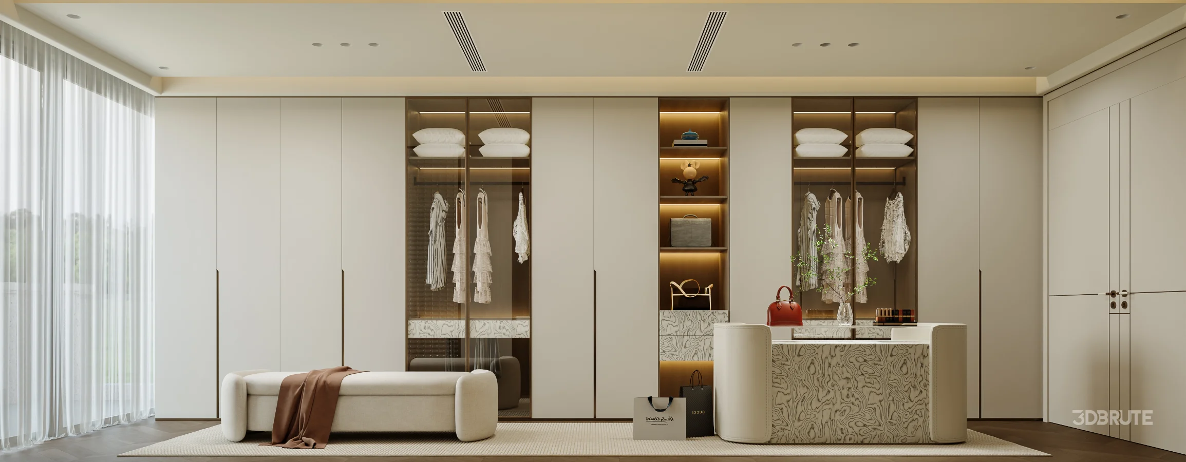 Modern bedroom and dressing room Image 6