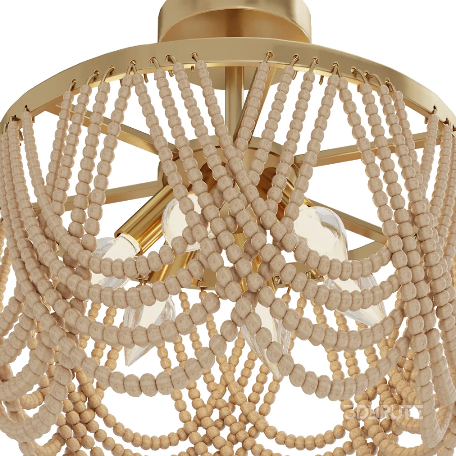 Pragati Boho Wood Beaded Light Image 4