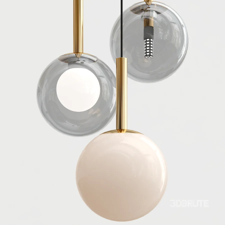 Glass ball pendant lamp Image 2