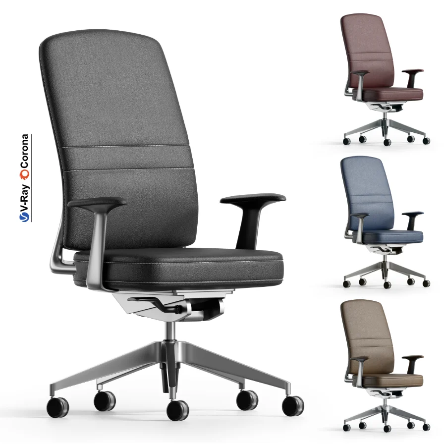 LEATHER-COVERED COMPUTER CHAIR Image 1