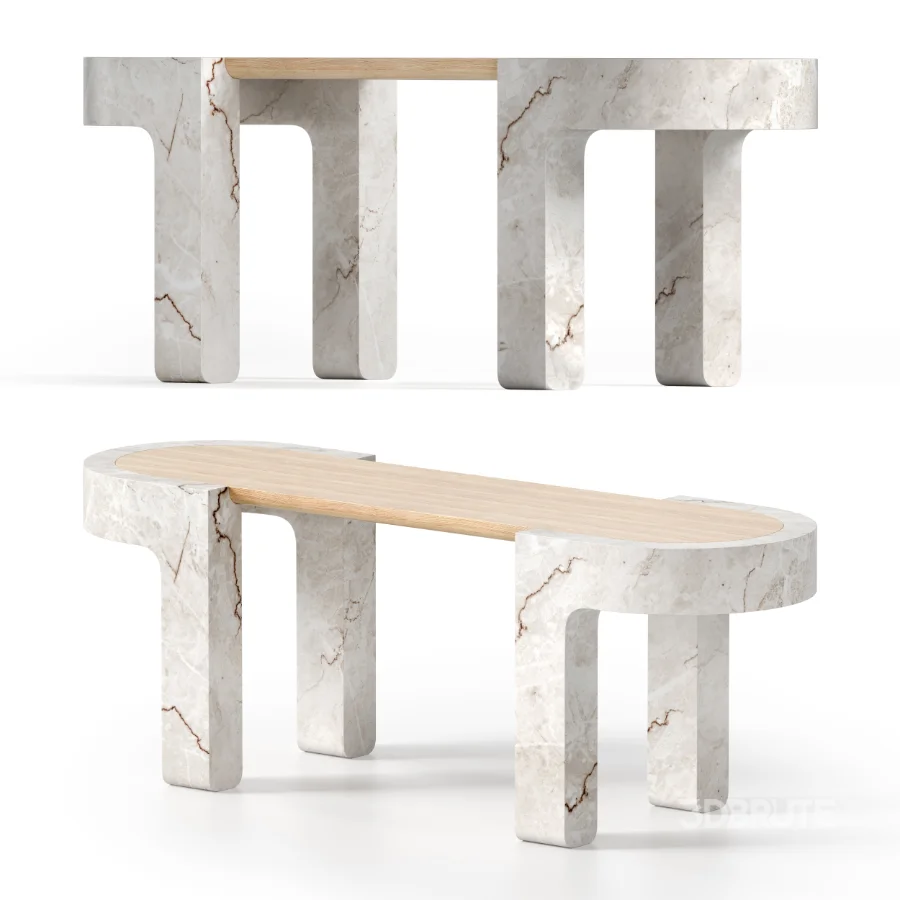 WOOD AND STONE TABLE Image 2