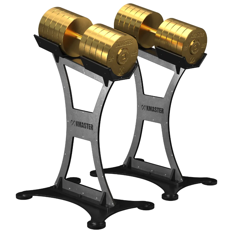 350lb_Customized_Gold_Dumbbells Image 1