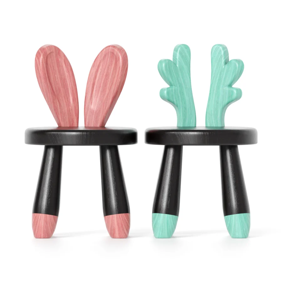 WOODEN ANIMAL CHAIR & TABLE Image 6