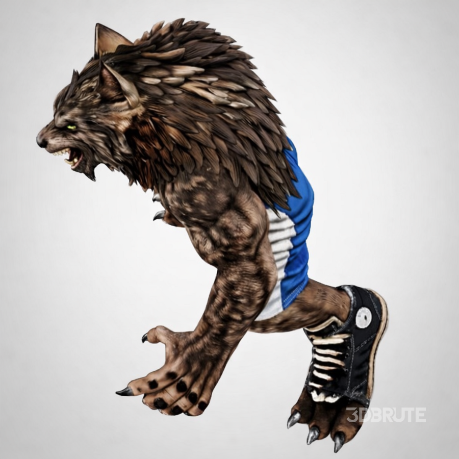 Realistic Muscular Werewolf Monster Image 6