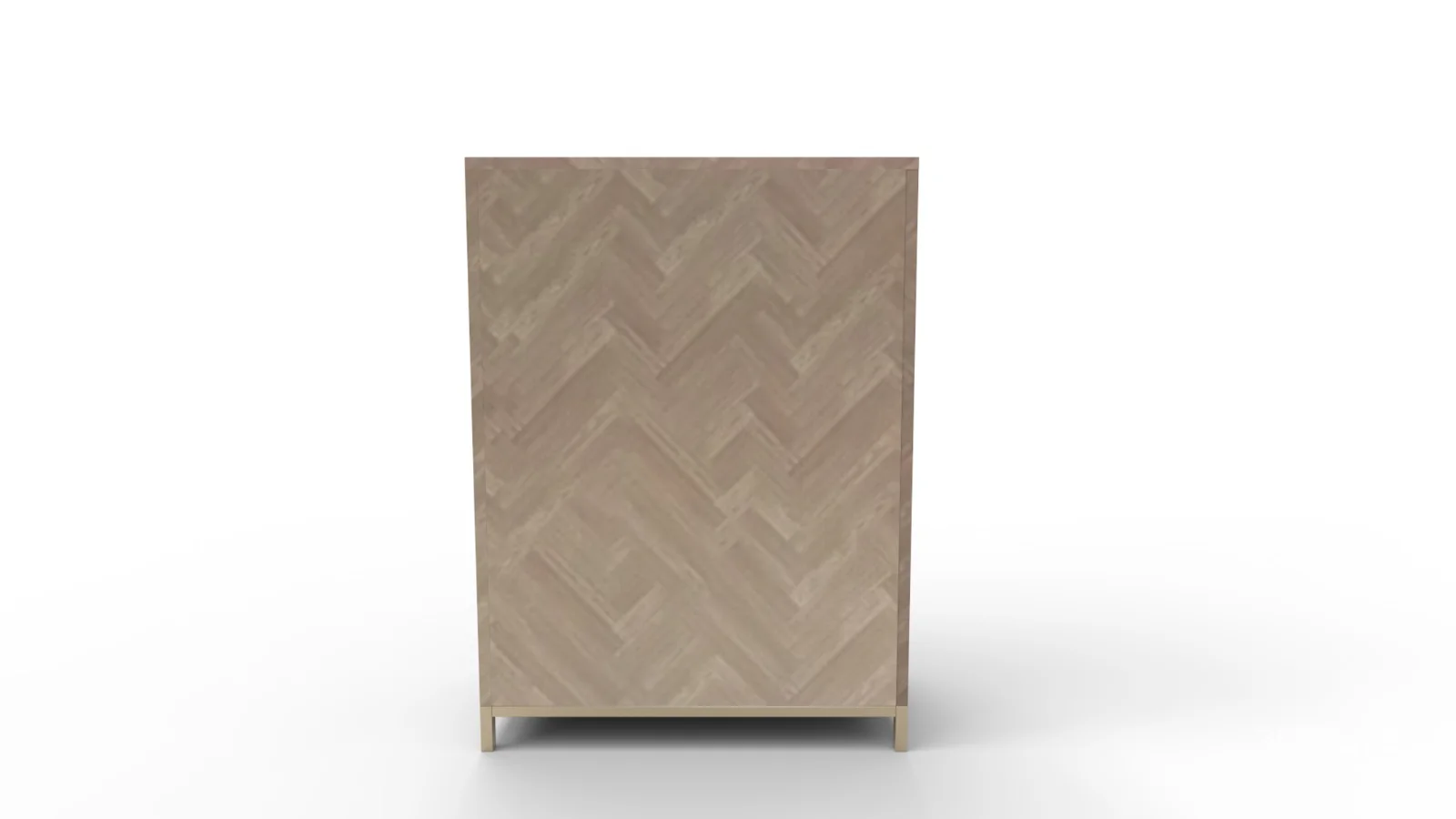 Herringbone Wood Accent Storage Cabinet With 2 Doors Image 11