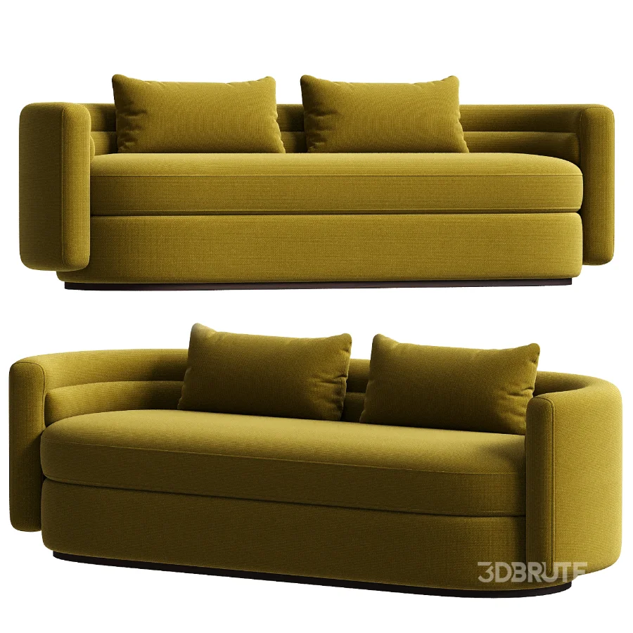 Oratino Ivory Linen 3 Seater Curved Sofa Image 4