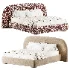Estelle Velvet Mustard Velveteen Fabric Queen Bed - Thumbnail 4